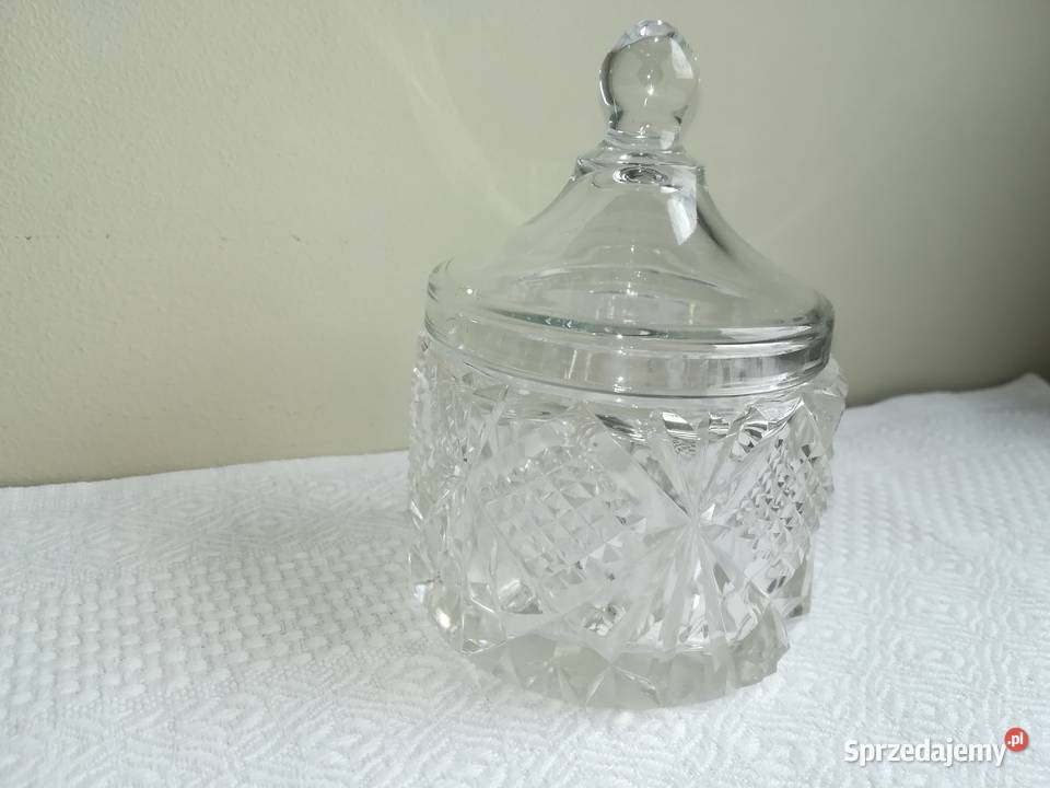 puzderko kryształowe z pokrywką kryształ cudo na przezroczysty