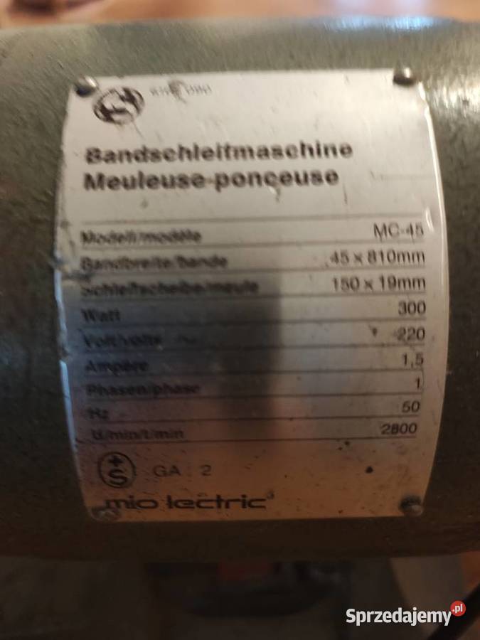 szlifierka taśmowa miolectric model MC 45