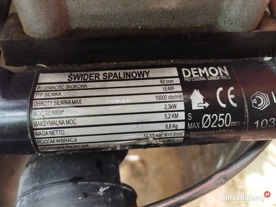 Wiertnica spalinowa demon 62ccm 52 śląskie Sosnowiec