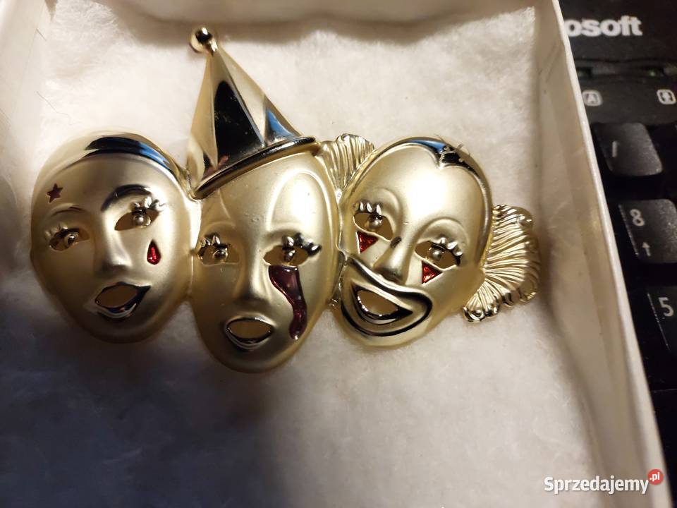 Duża broszka kolor złoty Nowa metal Pozostałe