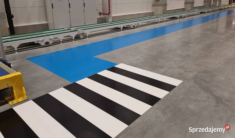 Oznakowanie poziome malowanie linii w magazynie Poznań