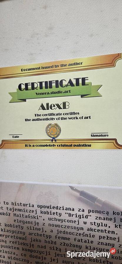 Obraz ręcznie malowany z certyfikatem Godów