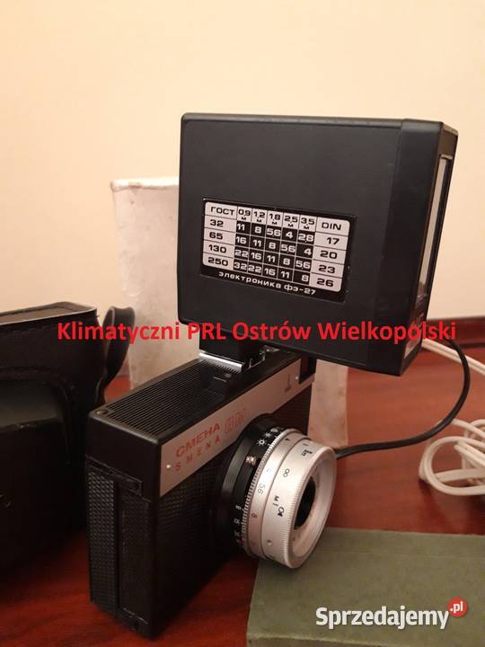 Aparat fotograficzny SMIENA 8 lampa błyskowa PRL śląskie Bielsko-Biała
