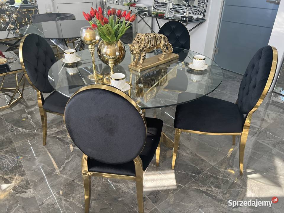 Złoty okrągły stół Glamour ze stali nierdzewnej małopolskie Nowy Sącz