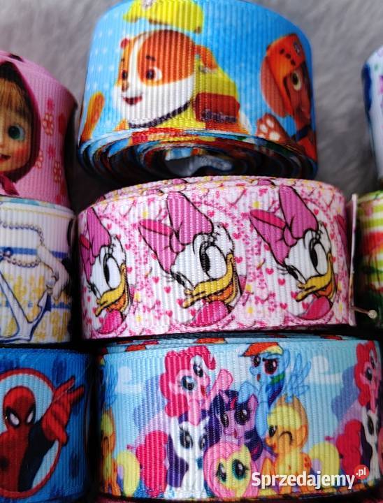 Bajkowe wstążki rypsowe do prezentów na kokardki Tkaniny pomorskie Ustka