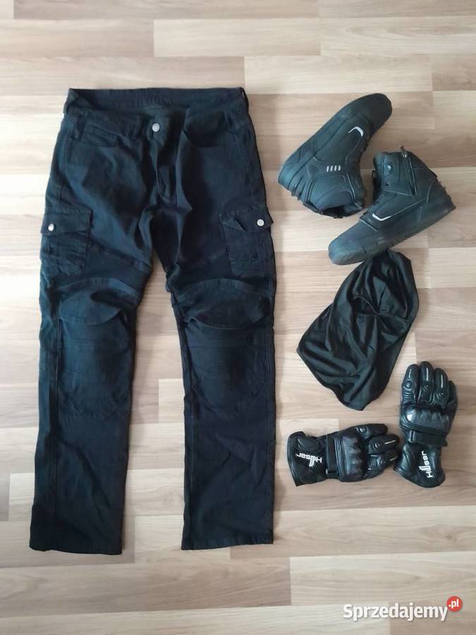 Spodnie motocyklowe męskie LXL bojówki czarne Zielona Góra