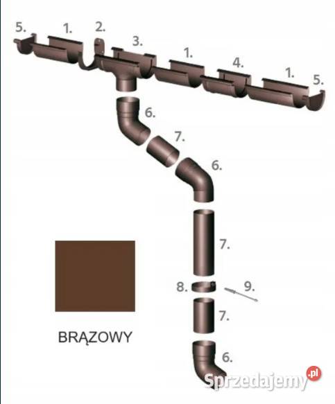 GAMRAT rynna rura hak kolano uchwyt lej 75100125 Tyczyn