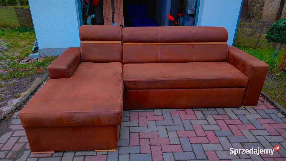 Narożnik Kolor Brązowy z Funkcją Spania Zgorzelec