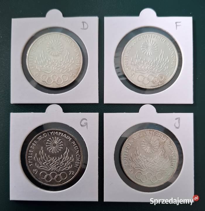 Zestaw Monet Ag 10 DM x 4 zestaw 1 Gliwice sprzedam