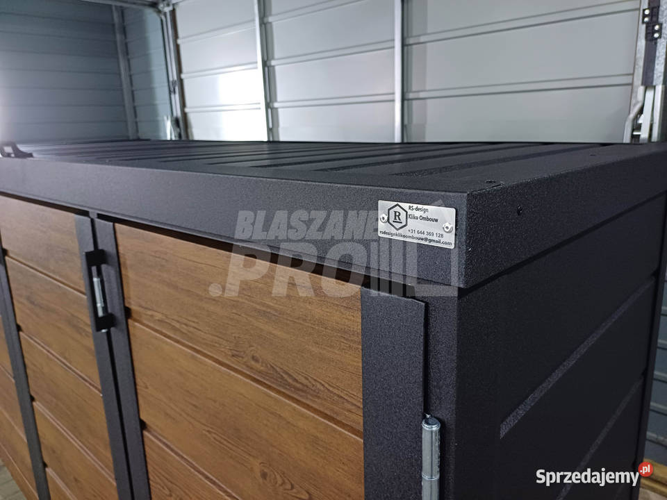 Zabudowa koszy na śmieci wiata śmietnikowa Morąg