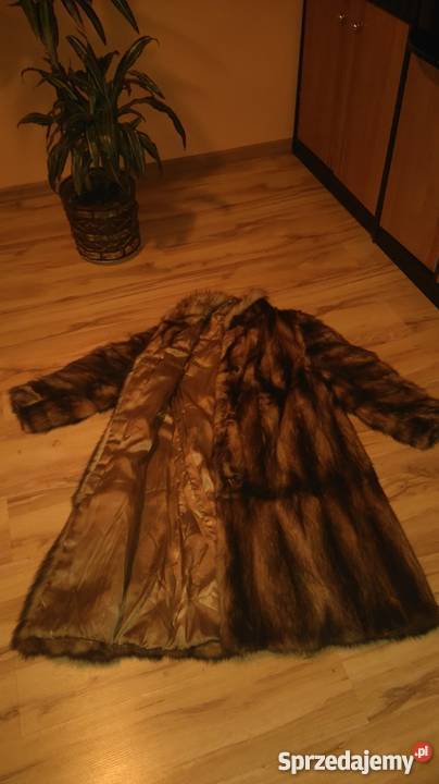 PIĘKNE DŁUGIE FUTRO Z TCHÓRZOFRETEK j nowe czarny Międzyzdroje sprzedam