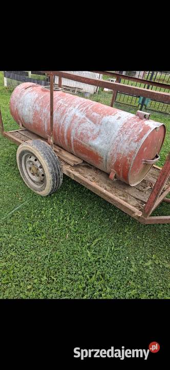 Zbiornik beczka na przyczepie 2x1000l mauzer