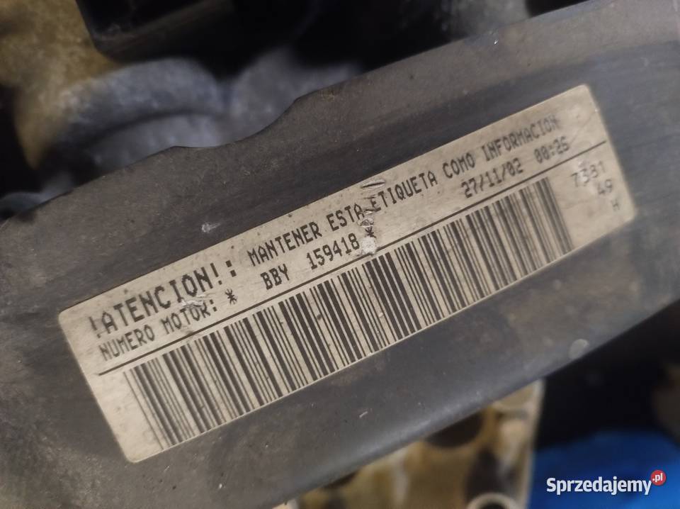 Silnik BBY 14 Kpl Seat Ibiza III Lift Wysyłka osobowe Silniki kompletne Elbląg