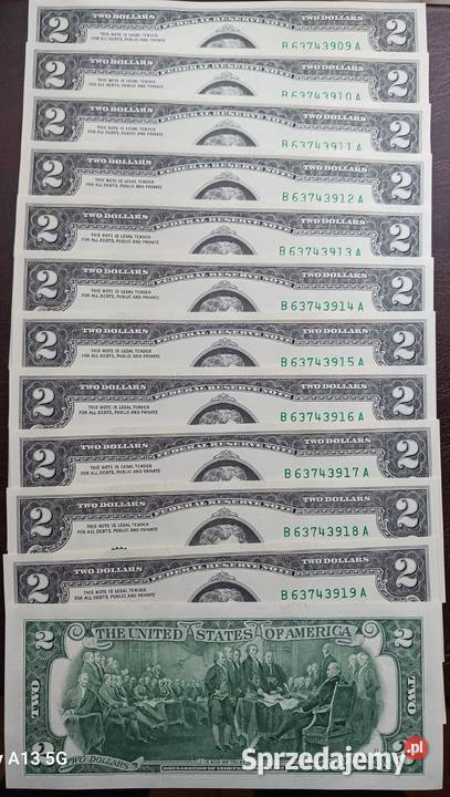12 x 2 Dolary USA T Jefferson 2017 r seria A men Konin
