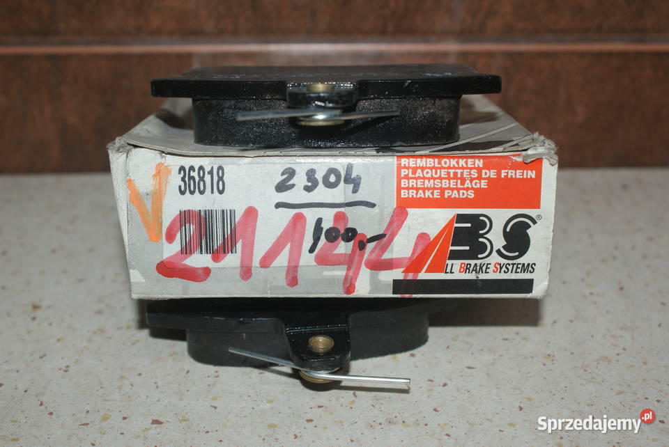 36818 ABS KLOCKI HAMULC AUDI 80100 TYŁ Zestaw osobowe Białobrzegi