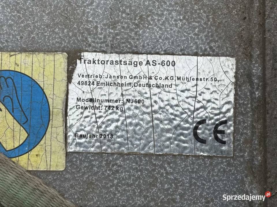 JANSEN AS600 głowica piła do gałęzi na traktor Strzydzew