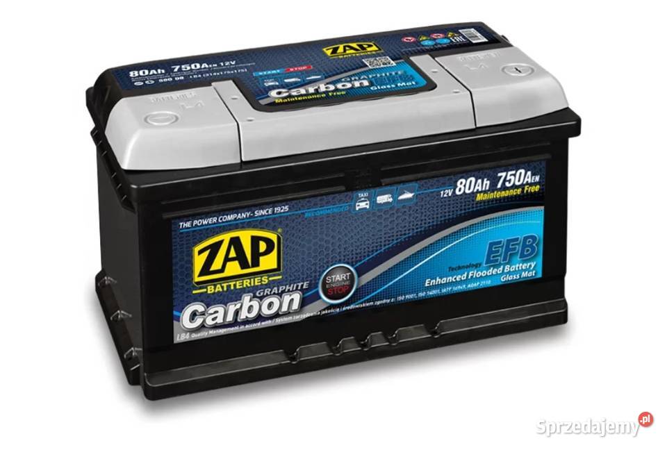 Akumulator ZAP CARBON EFB STARTSTOP 80Ah 750A Wrocław