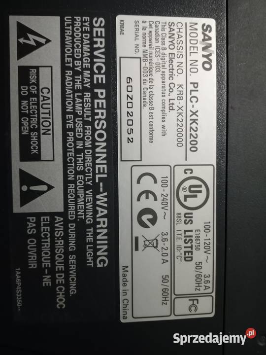 Projektor Sanyo plcxk2200 Myślenice sprzedam