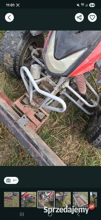 Quad 110 31 z przyczepką i spychem półautomatyczna Dąbrowa Białostocka