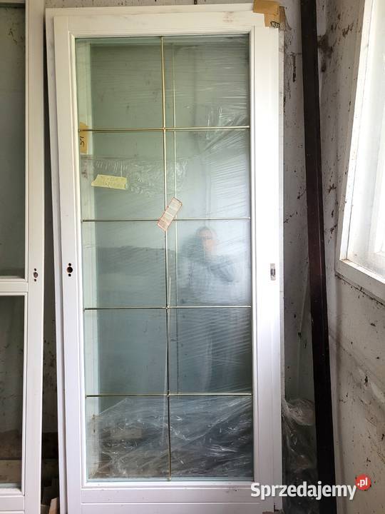 okno drzwi drewniane balkonowe 95x221 2 sztuki