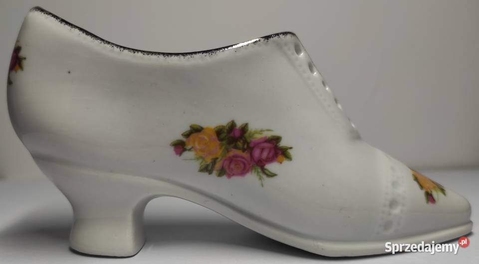 Porcelanowy bucik but z porcelany kwiaty kwiatki