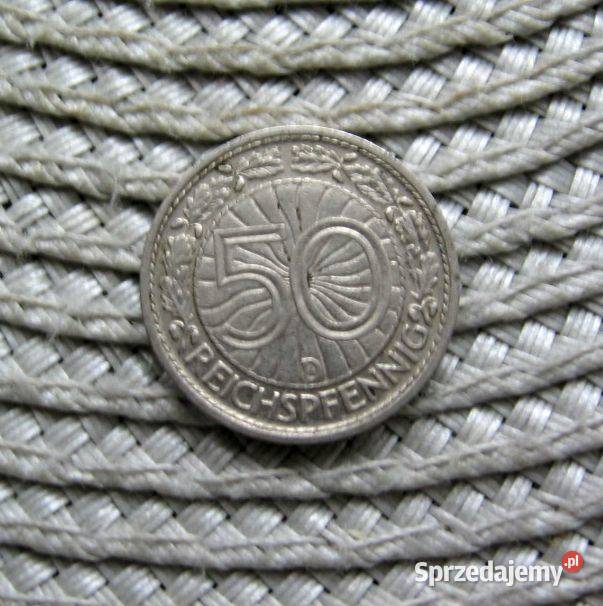 Niemcy 50 Reichspfennig 1928r D wielkopolskie Kalisz