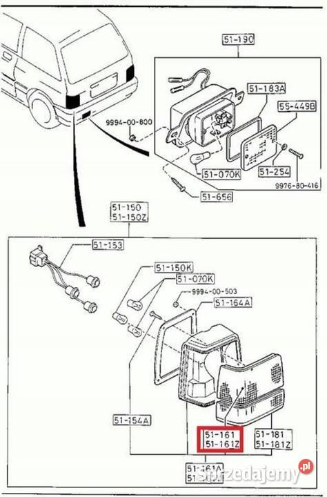 KLOSZ KIERUNKOWSKAZU PRAWY TYŁ MAZDA 121 8904