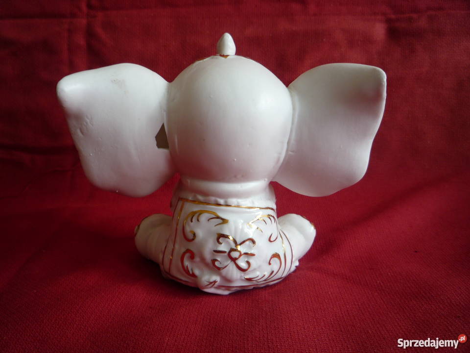 3 sztuki Słoń Słonik złocenia z trąbą do góry