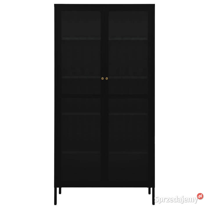 Witryna czarna 90x40x180 stal i hartowane szkło Warszawa sprzedam