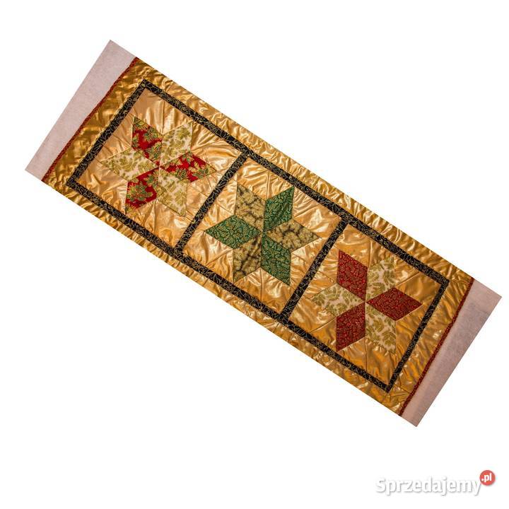 Sw17 Zloty Świąteczny bieżnik patchwork