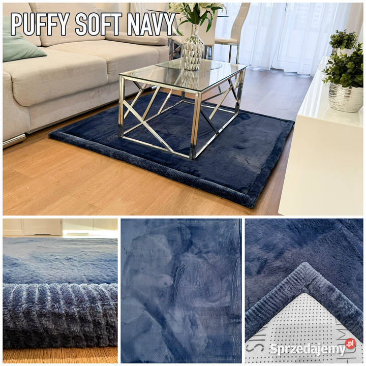 GRUBY DYWAN PUFFY SOFT KWADRAT 120X120 GRANATOWY Lublin sprzedam