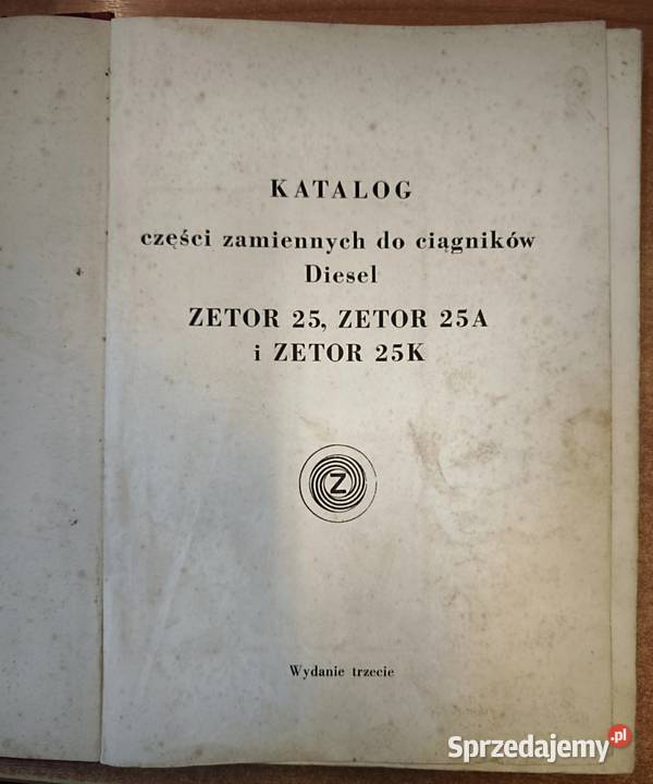 Katalog części zamiennych ZETOR 25 25A 25K Rozwadza