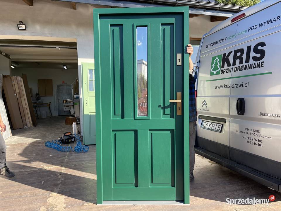Drzwi zewnętrzne drewniane ANGIELSKIE RĘKI CAŁA Bobrowo