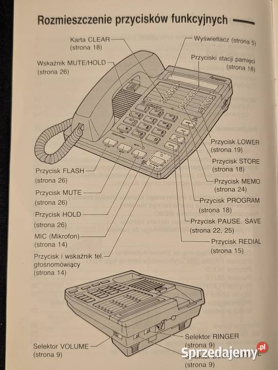 Telefon Panasonic KX T2365 JAPAN 1994 Instrukcja Elektronika Piła