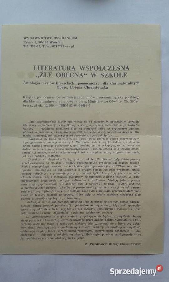 Literatura współczesna źle obecna w szkole pomorskie Gdynia