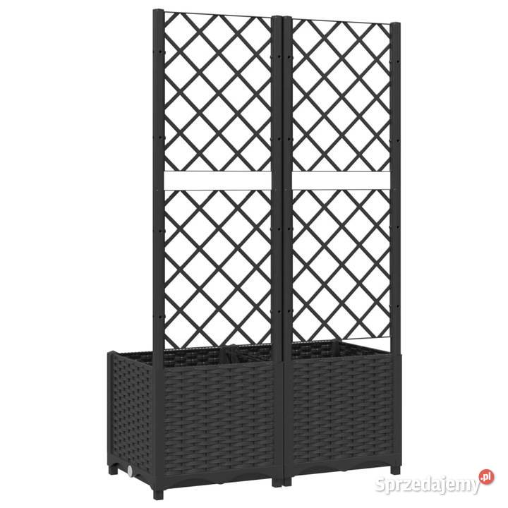 vidaXL Donica ogrodowa z kratką czarna 80x40x136 Warszawa