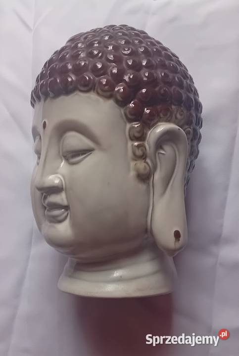 Ceramiczna naturalnej wielkości głowa Buddy Porcelana i szkło Koźminek sprzedam