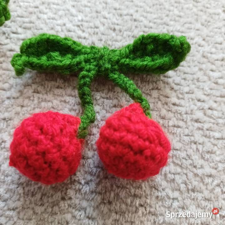 Wisienki szydelkowe aplikacja broszki warmińsko-mazurskie Lidzbark Warmiński sprzedam