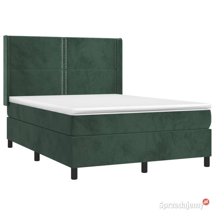 Łóżko kontynentalne z materacem i LED zielony 128cm sprzedam