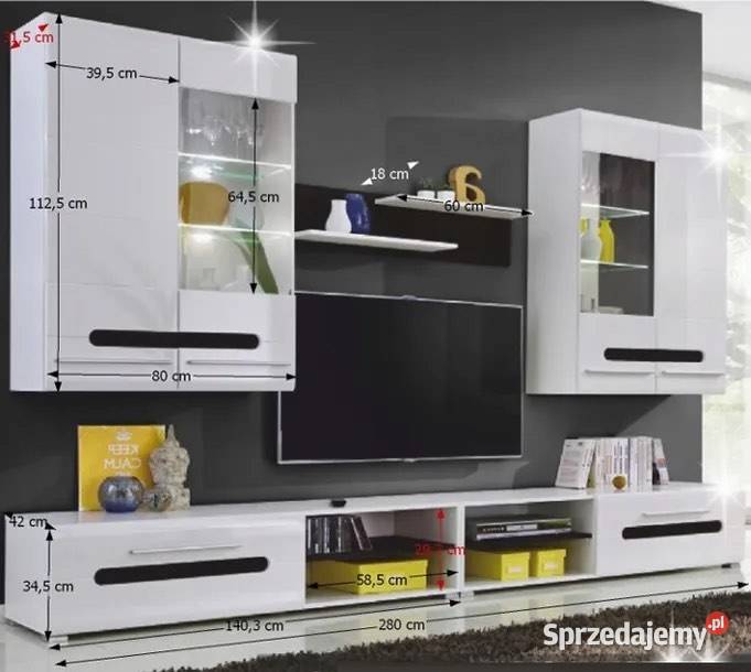 Meblościanka biała połysk nowa do samodzielnego Meblościanki Olsztyn sprzedam