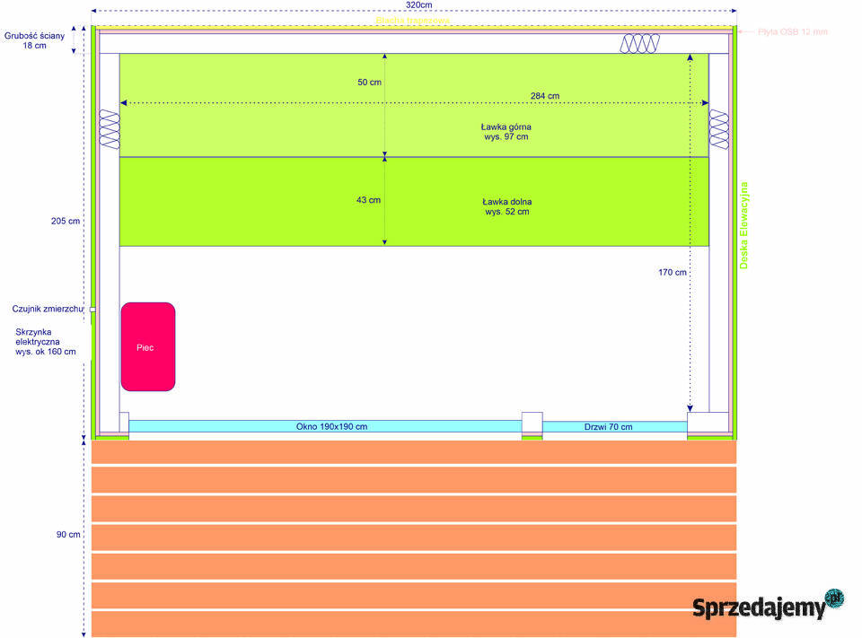 Piękna Sauna Ogrodowa 320x205 Taras Chełm