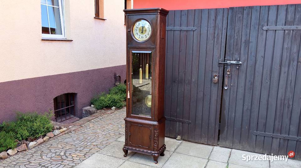 Stojący Dębowy Zegar Gustav Becker Dom Gong 2 Ziębice