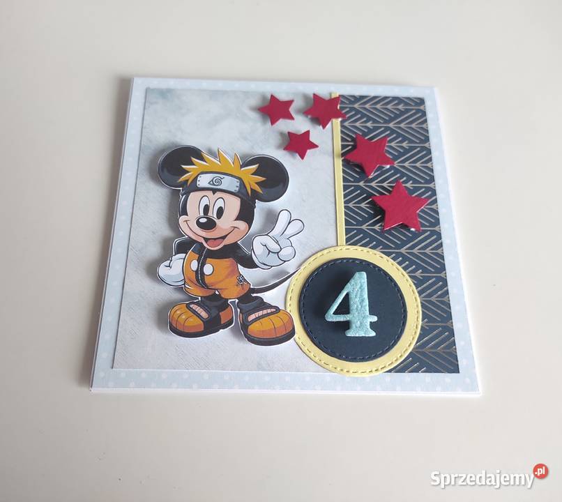 Kartka urodzinowa ręcznie robiona Myszka Miki