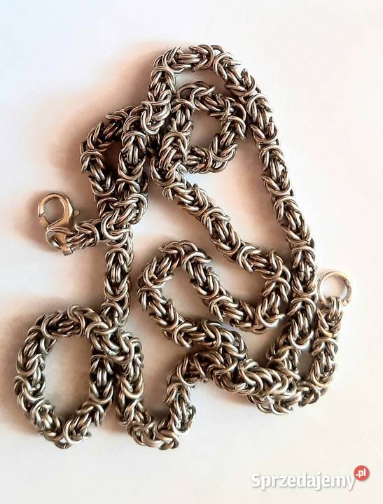 Srebrny naszyjnik królewski splot Rzeszów