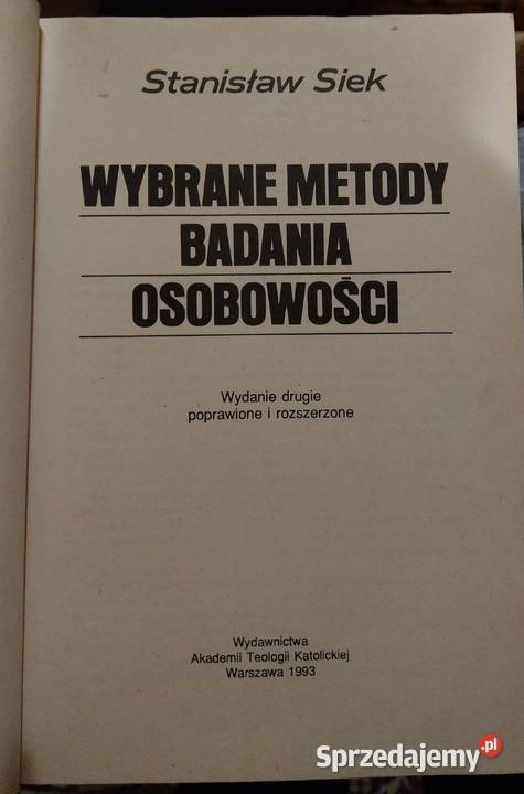 Wybrane metody badania osobowości Siek wysyłka Warszawa