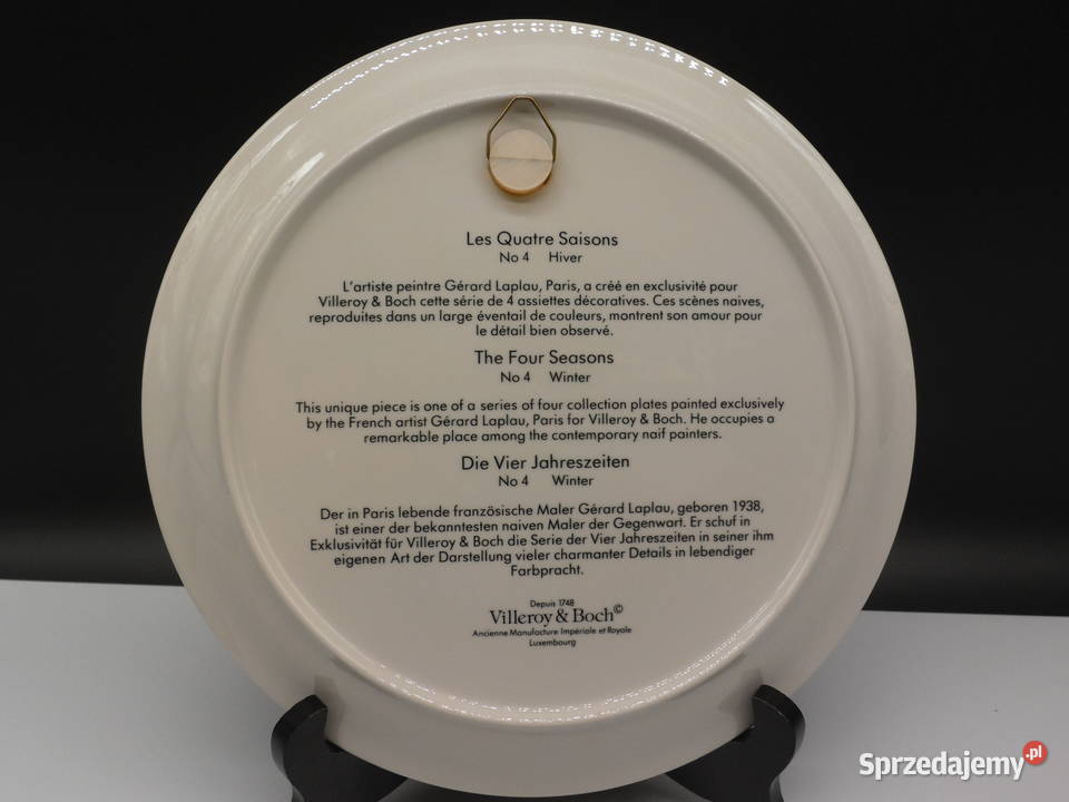 Zestaw 4 Talerzy Kolekcjonerskich Villeroy Boch Porcelana i szkło Raszków sprzedam