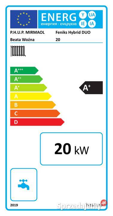 Kocioł na drewno pellet 20kW do 220m2 5 klasa Jarosławiec sprzedam