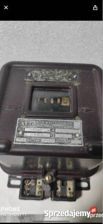 stary licznik energii elektrycznej AEG Budowa Gliwice