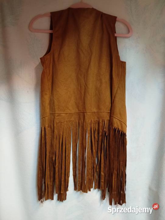 38M Brązowa kamizelka kowbojska z frędzlami Nowa brązowy/beżowy małopolskie