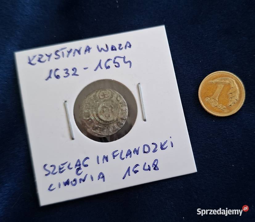 Szeląg inflancki Krystyna Ryga 1648 okupacja Wejherowo sprzedam
